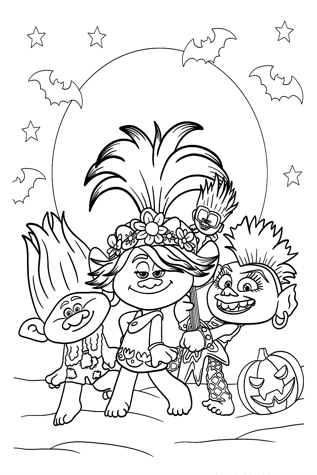 Plansa de colorat cu Trolls Band Together 7 32